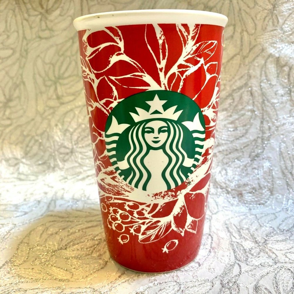 Starbucks Travel Mug Tumbler Cup Christmas Holiday 2016 Red